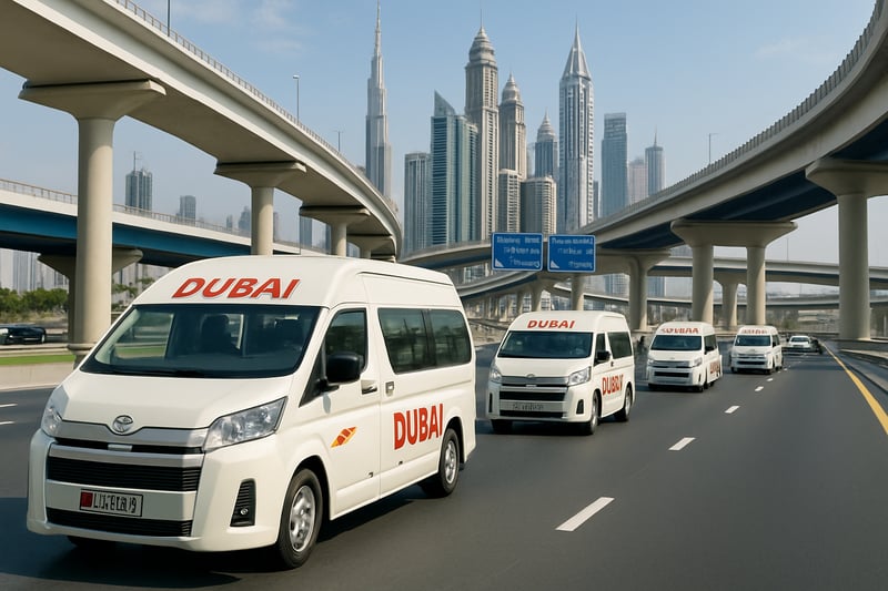 Dubai Road Travel fleet and modern road infrastructure
